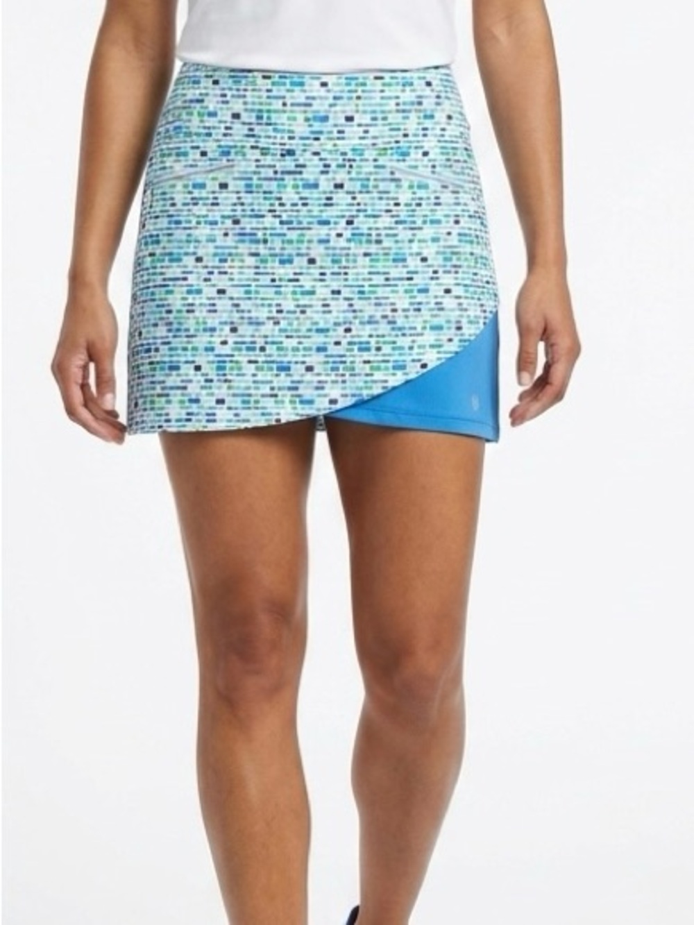 GGBlue Luxe Sport Harlo Golf Skort Blue Green Geometric Print Athleisure Size S